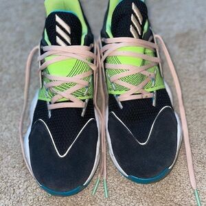 Adidas Men Harden Vol. 4 Black Pink Green Basketball Shoe FY0874 Size 9 1/2